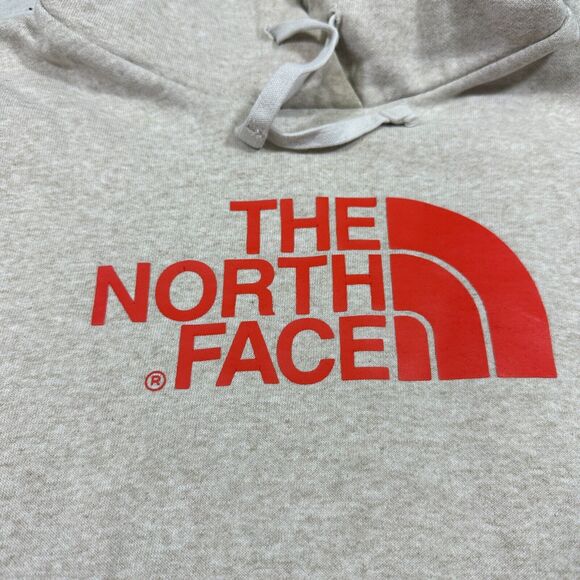 The North Face Sweater Womens Medium Beige Orange‎ Graphic Logo Pullover Hoodie - Picture 2 of 9